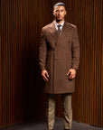 Chocolate Brown Double-Breasted Overcoat