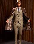 Chocolate Brown Double-Breasted Overcoat