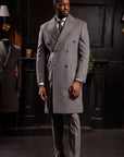 Grey Double Breasted Overcoat