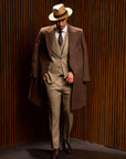 Chocolate Brown Double-Breasted Overcoat