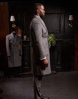 Grey Double Breasted Overcoat