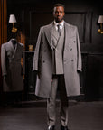 Grey Double Breasted Overcoat