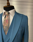 Steel Blue Three-Piece Suit
