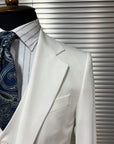 White Peak Lapel Three-Piece Suit