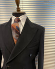 Classic Charcoal Double-Breasted Overcoat