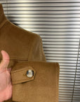 Signature Tan Stand Collar Overcoat