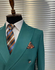 Emerald Green Double-Breasted Blazer