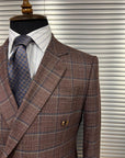 Chocolate Brown Tweed Double-Breasted Suit
