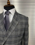 Charcoal Glen Plaid Double-Breasted Suit