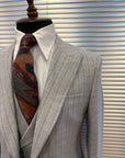 Light Grey Pinstripe Three-Piece Suit