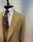 Camel Pinstripe Suit