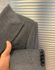 Grey Double Breasted Overcoat