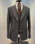 Charcoal Gray Pinstripe Three-Piece Suit