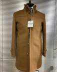 Signature Tan Stand Collar Overcoat