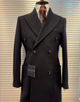 Classic Charcoal Double-Breasted Overcoat