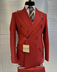 Crimson Double-Breasted Blazer