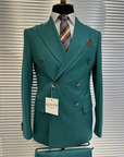 Emerald Green Double-Breasted Blazer