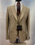 Beige Pinstripe