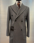 Grey Double Breasted Overcoat