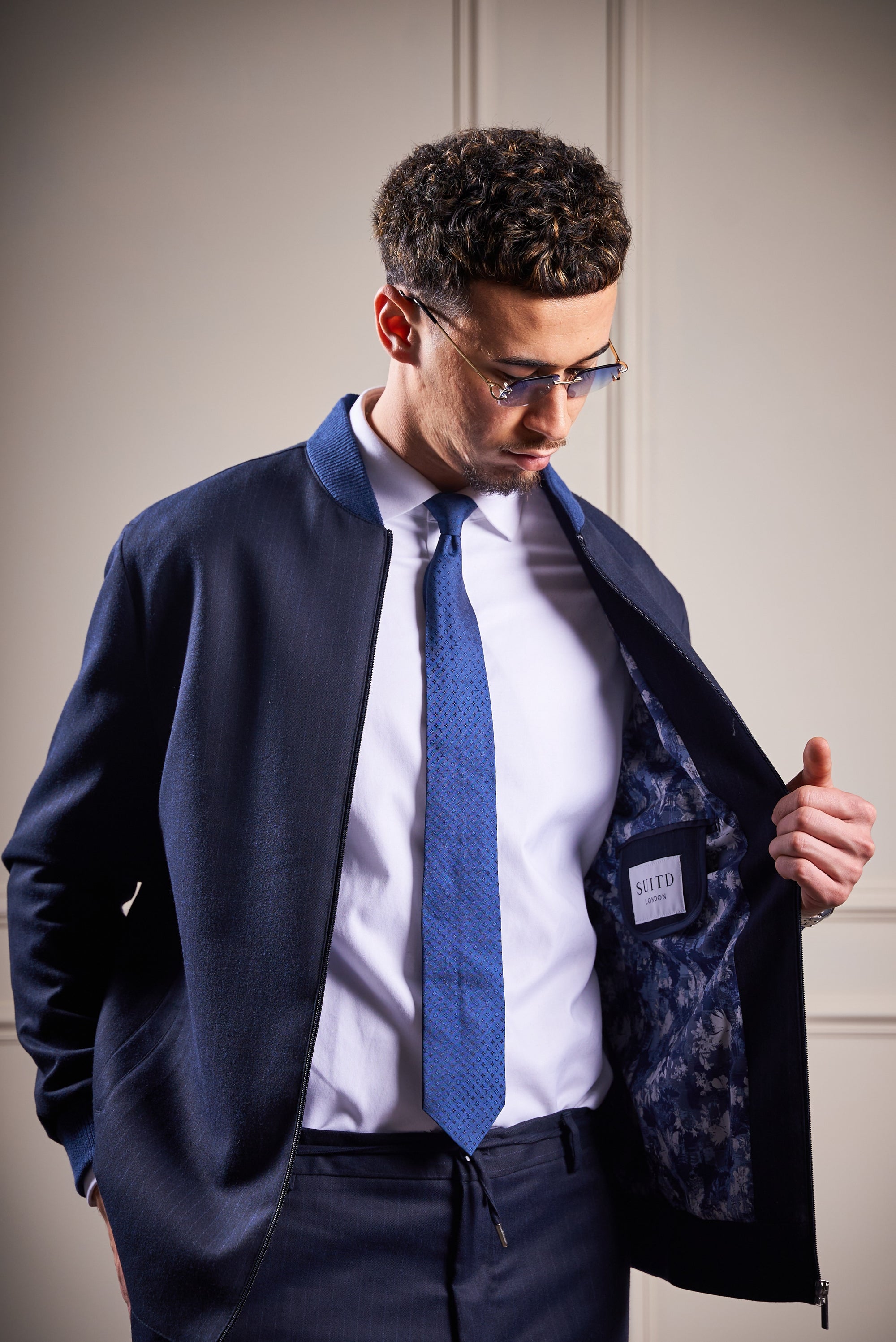 Blue Pinstripe Trackie Suit