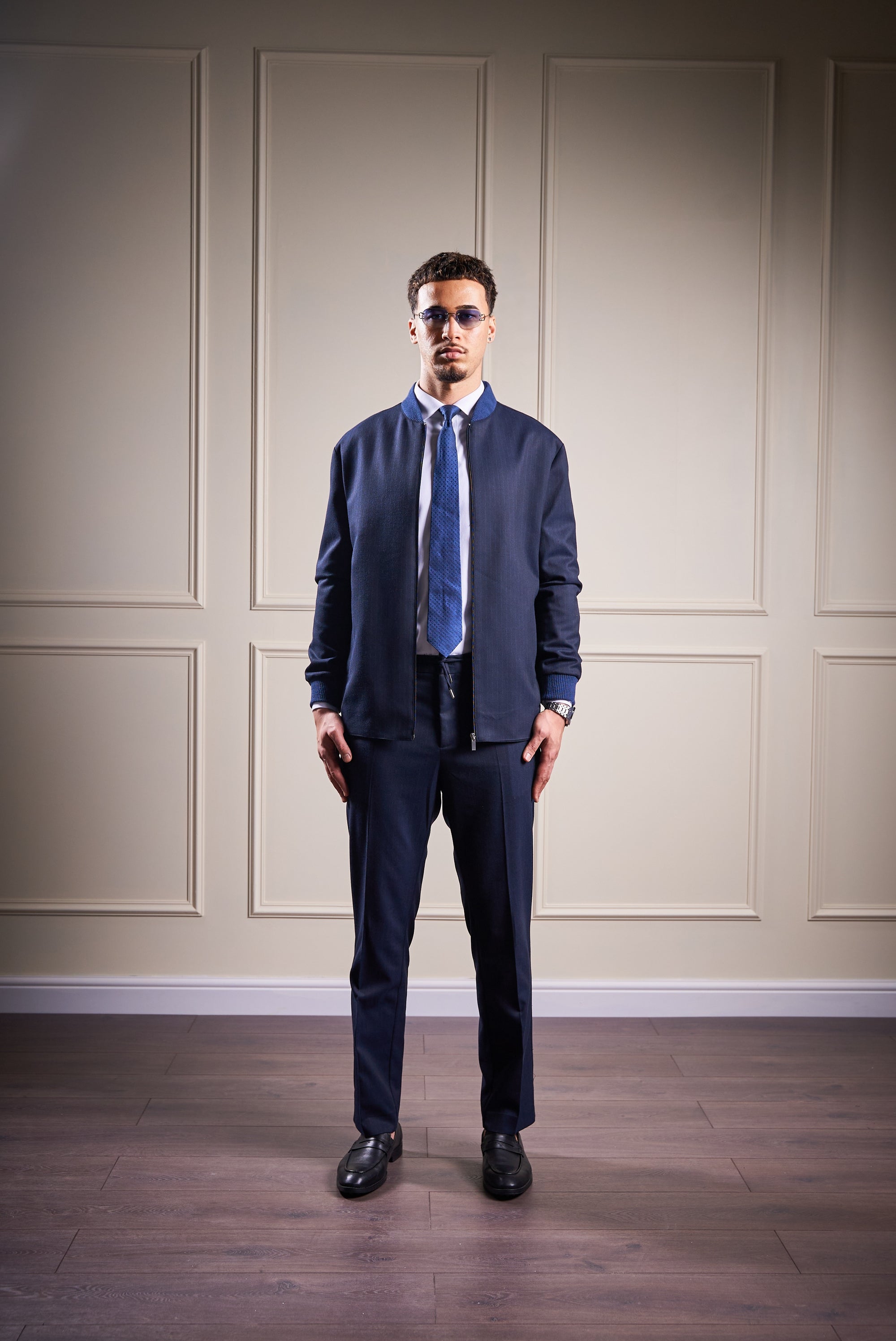 Blue Pinstripe Trackie Suit